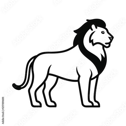 lion vector design with white background