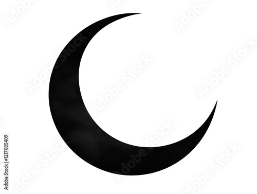 Isolated Black Crescent Moon