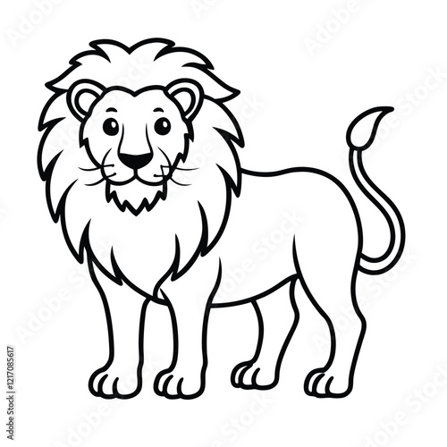 lion vector design with white background