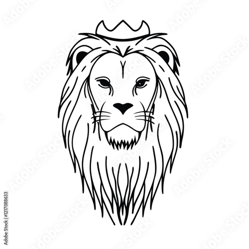 lion vector design with white background