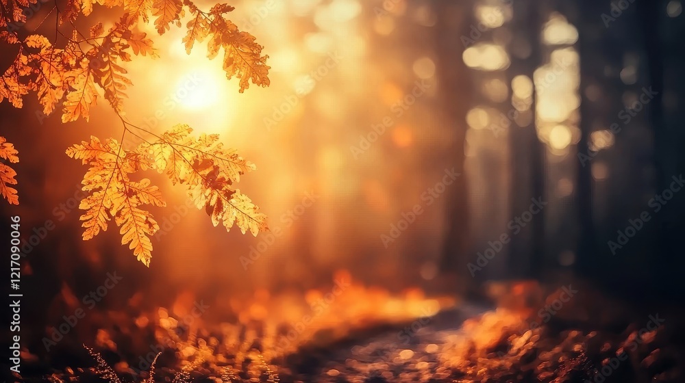 Serene Winding Path Through a Golden Autumn Forest Bathed in Soft Light Serene Winding Path Through a Golden Autumn Forest Bathed in Soft Light