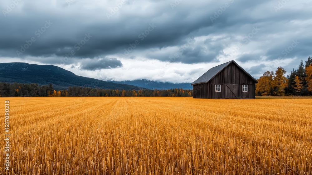 A rustic barn stands amidst golden wheat fields under a dramatic sky, showcasing the beauty of rural landscapes. A rustic barn stands amidst golden wheat fields under a dramatic sky, showcasing the beauty of rural landscapes.
