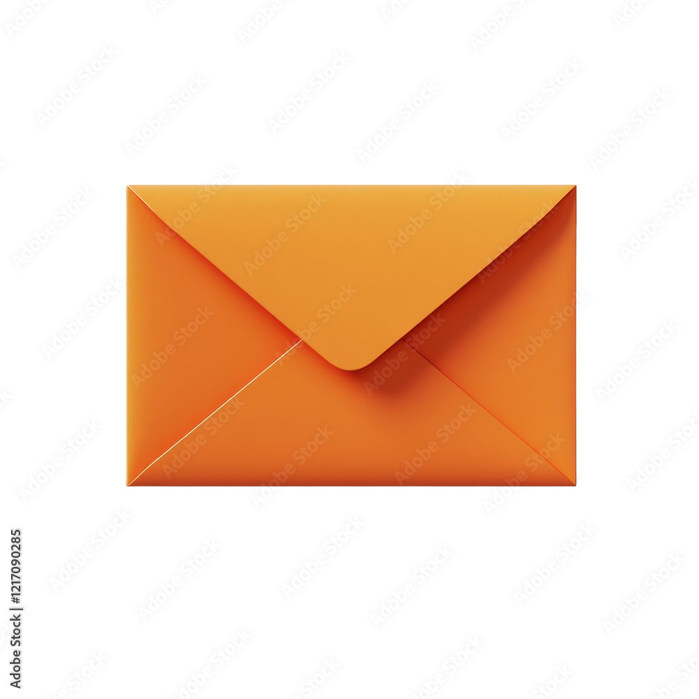 A digitally rendered image of a closed orange envelope against a black backdrop. A digitally rendered image of a closed orange envelope against a black backdrop.