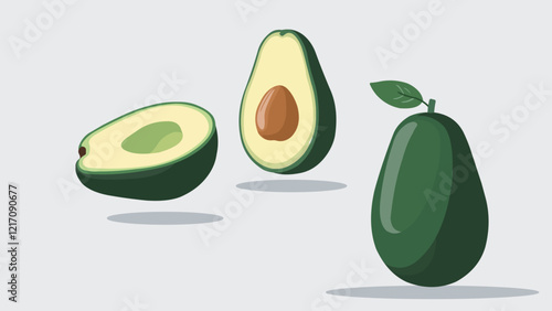 Fresh avocado, a healthy vegetable, icon, free to use.