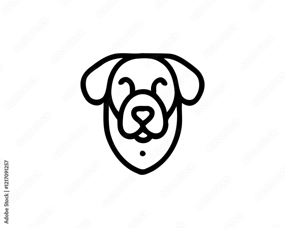 Dog lines outline logo design icon symbol vector illustration. Dog lines outline logo design icon symbol vector illustration.