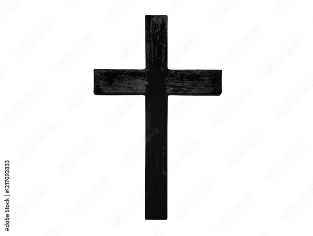 Isolated Rough Black Wooden Cross Isolated Rough Black Wooden Cross