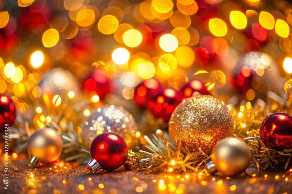 Sparkling Holiday Glitter Lights Macro Background - Festive Bokeh
