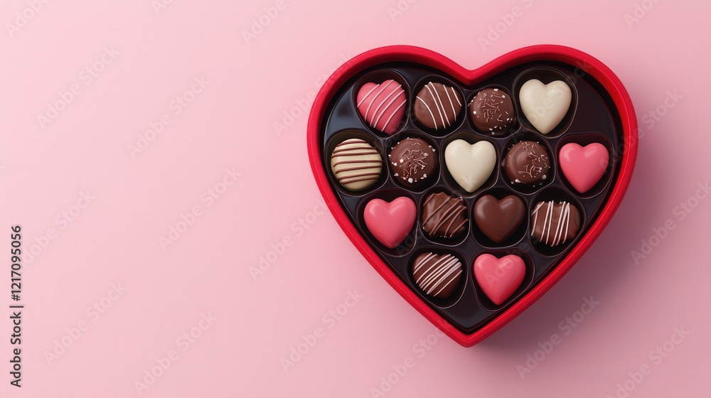 Heart-Shaped Box of Assorted Chocolates with Various Decorative Designs Heart-Shaped Box of Assorted Chocolates with Various Decorative Designs