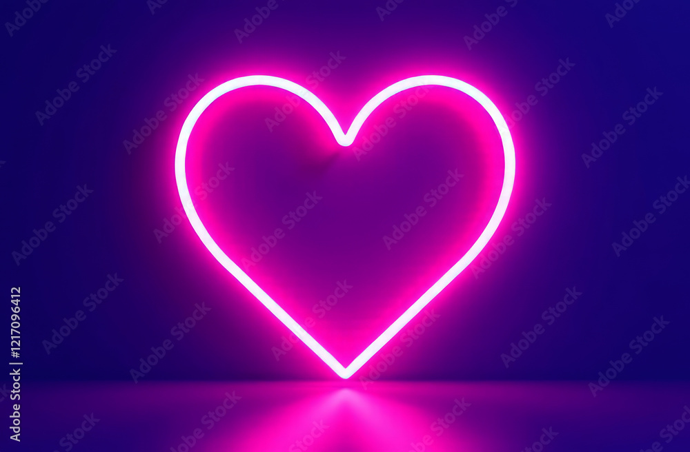 Neon pink hart with various glowing effects, luminous outline. Neon pink hart with various glowing effects, luminous outline.