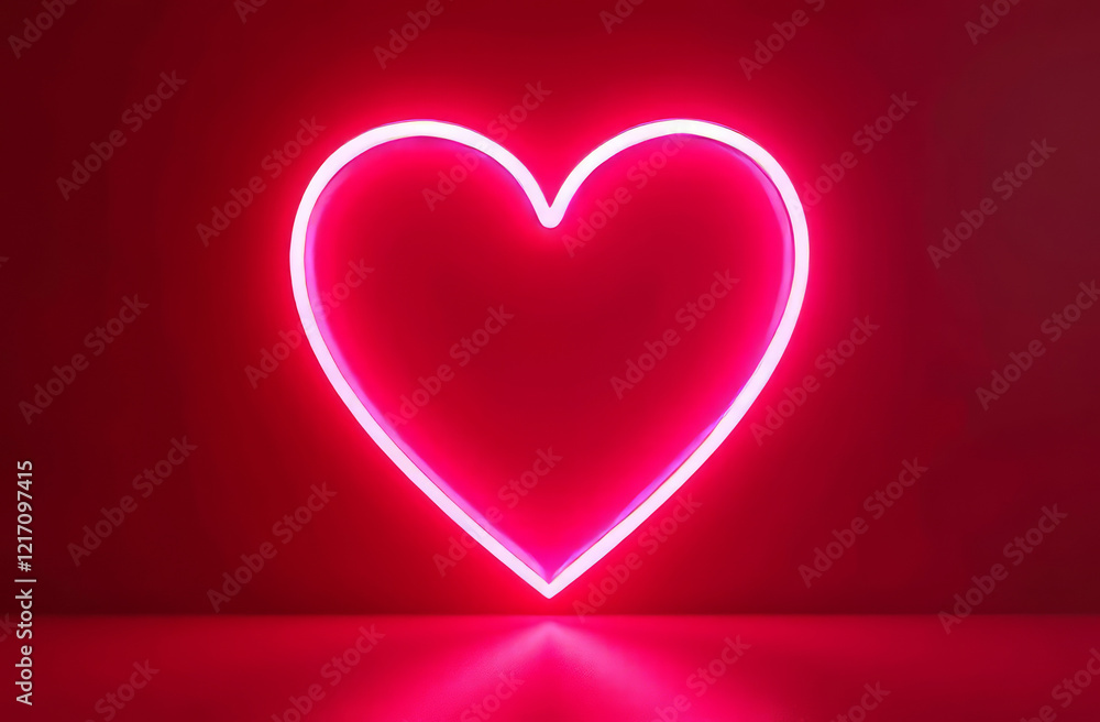 Neon pink hart with various glowing effects, luminous outline. Neon pink hart with various glowing effects, luminous outline.
