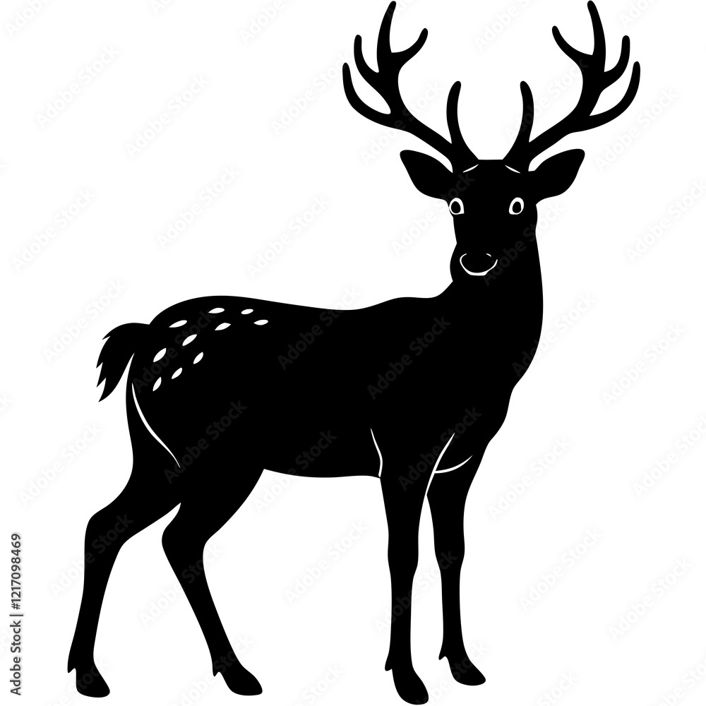Obraz premium Deer Silhouette vector with white background