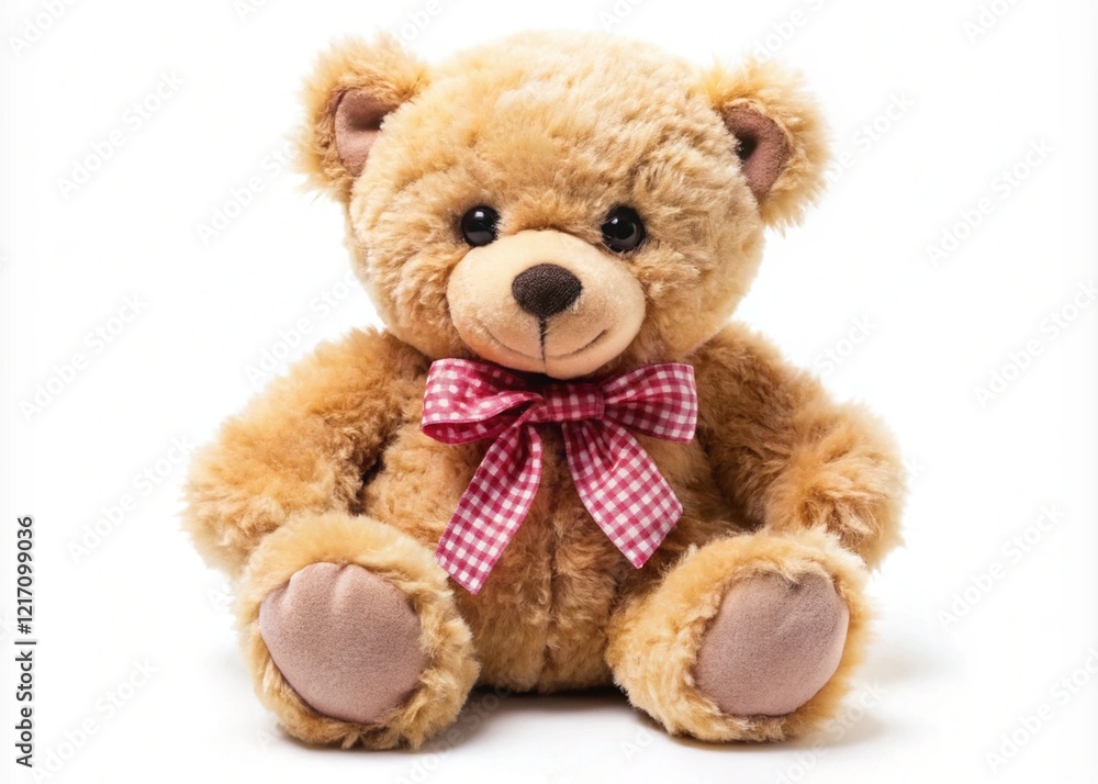 Cute Teddy Bear With Bow On A White Background Cute Teddy Bear With Bow On A White Background