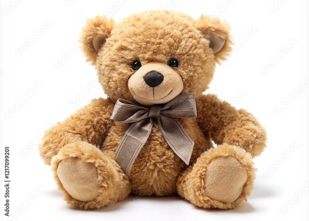 Cute Teddy Bear With Bow On A White Background Cute Teddy Bear With Bow On A White Background