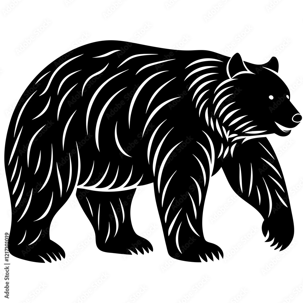 Bear Silhouette vector with white background Bear Silhouette vector with white background