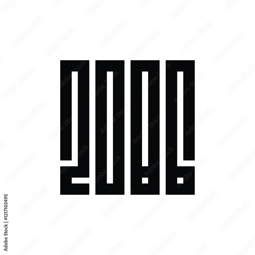 2086 happy new year logo text vector illustration, year 2086 monogram logo, white on black background 2086 happy new year logo text vector illustration, year 2086 monogram logo, white on black background