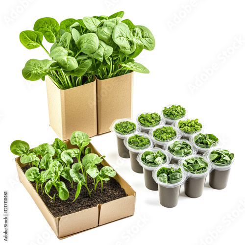 DIY Spinach Growing Kit with Seeds, Organic Soil Pack, and Basic Planter..