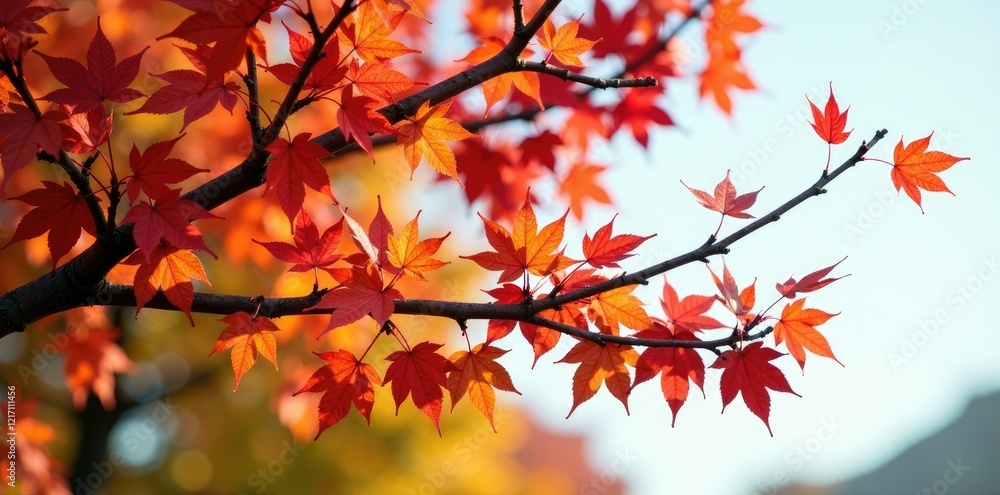 Branches with seed pods and leafless branches of Acer pseudoplatanus tree, autumn colors, deciduous tree, tree branch Branches with seed pods and leafless branches of Acer pseudoplatanus tree, autumn colors, deciduous tree, tree branch