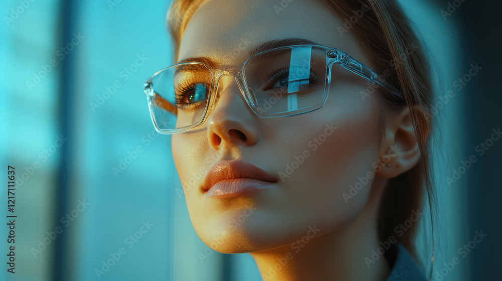 Elegant Woman in Stylish Glasses Elegant Woman in Stylish Glasses
