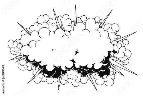Explosion cloud graphic shows dynamic energy burst