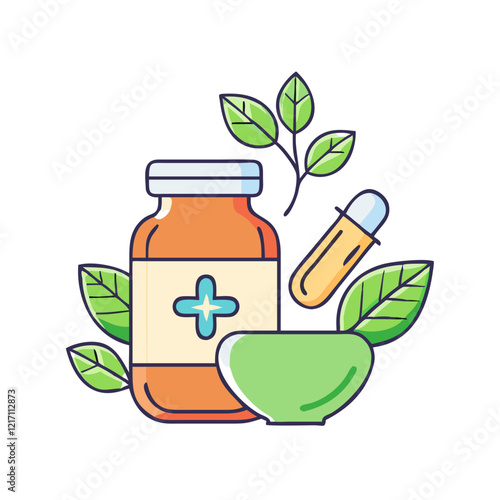herbal medicine icon, herbal medicine vector illustration-simple illustration of herbal medicine, perfect for herbal medicine logos and icons
