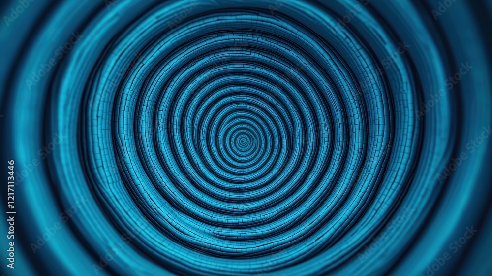 Blue Circular Vortex Pattern with Rippled Lines and Texture Detail Blue Circular Vortex Pattern with Rippled Lines and Texture Detail