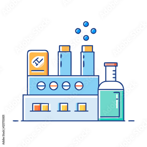 pharmaceutical factory icon, pharmaceutical factory vector illustration-simple illustration of pharmaceutical factory, perfect for pharmaceutical factory logos and icons