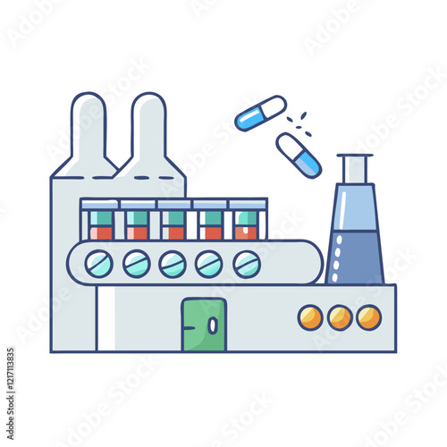 pharmaceutical factory icon, pharmaceutical factory vector illustration-simple illustration of pharmaceutical factory, perfect for pharmaceutical factory logos and icons