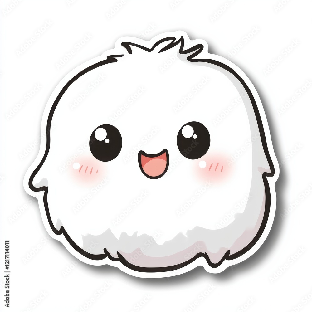 Cute and fluffy cartoon character smiling. Cute and fluffy cartoon character smiling.