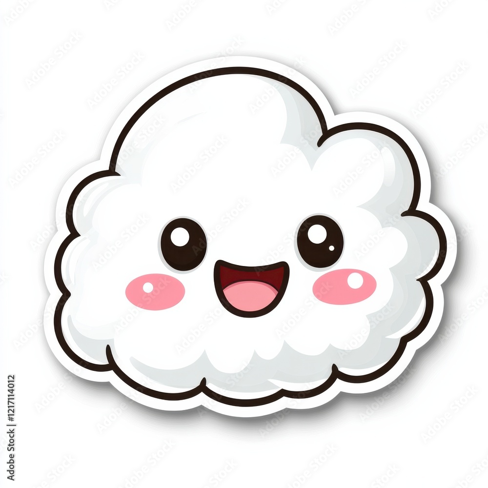 Cute cartoon cloud with a happy expression. Cute cartoon cloud with a happy expression.