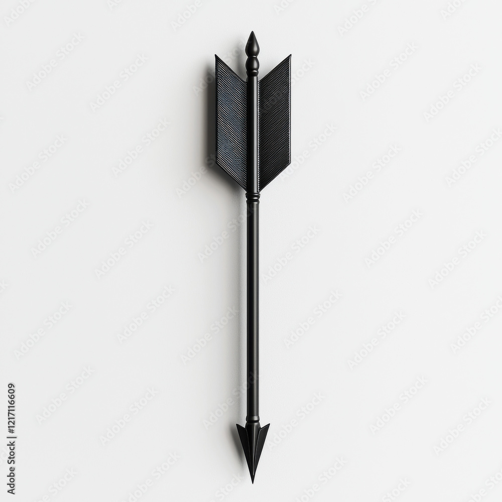 Sleek minimalist black arrow design on a clean white background showcasing modern aesthetics and sharp edges
