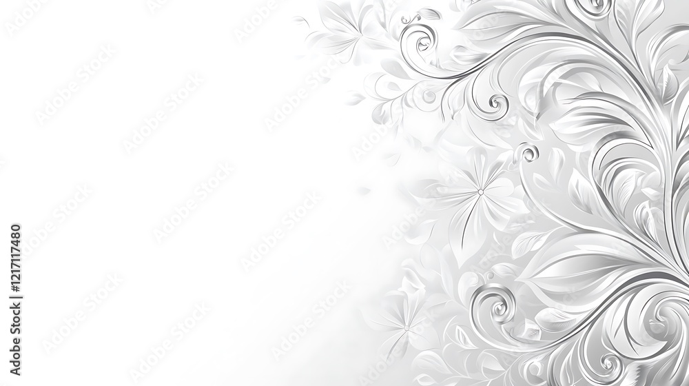 Elegant White Floral Design Background Illustration Elegant White Floral Design Background Illustration
