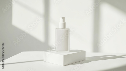 Wallpaper Mural White blank packaging box mockup with cosmetic bottle spray isolated on white background Torontodigital.ca