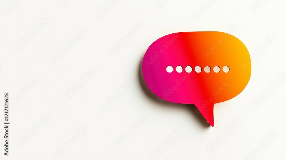 Abstract Colorful Speech Bubble Graphic Design on White Background Abstract Colorful Speech Bubble Graphic Design on White Background