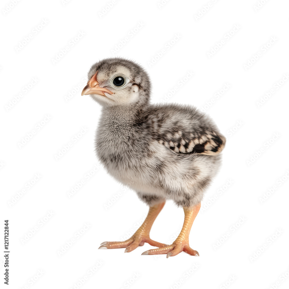 Isolated small gray chick Isolated small gray chick