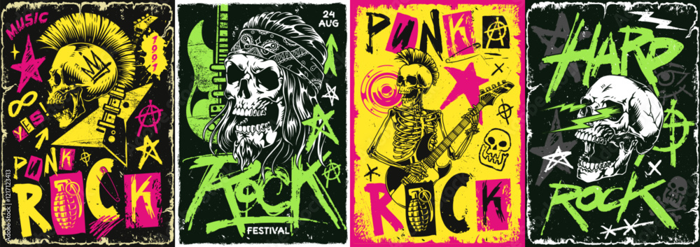 Εκτύπωση καμβά Punk rock festival art