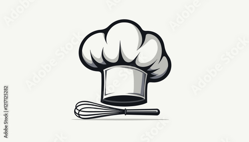 Chef's hat and whisk in minimalist style