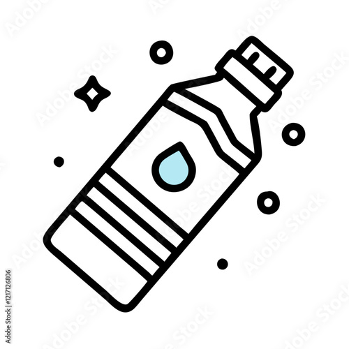 Water bottle icon in minimalistic style on white background for hydration concept