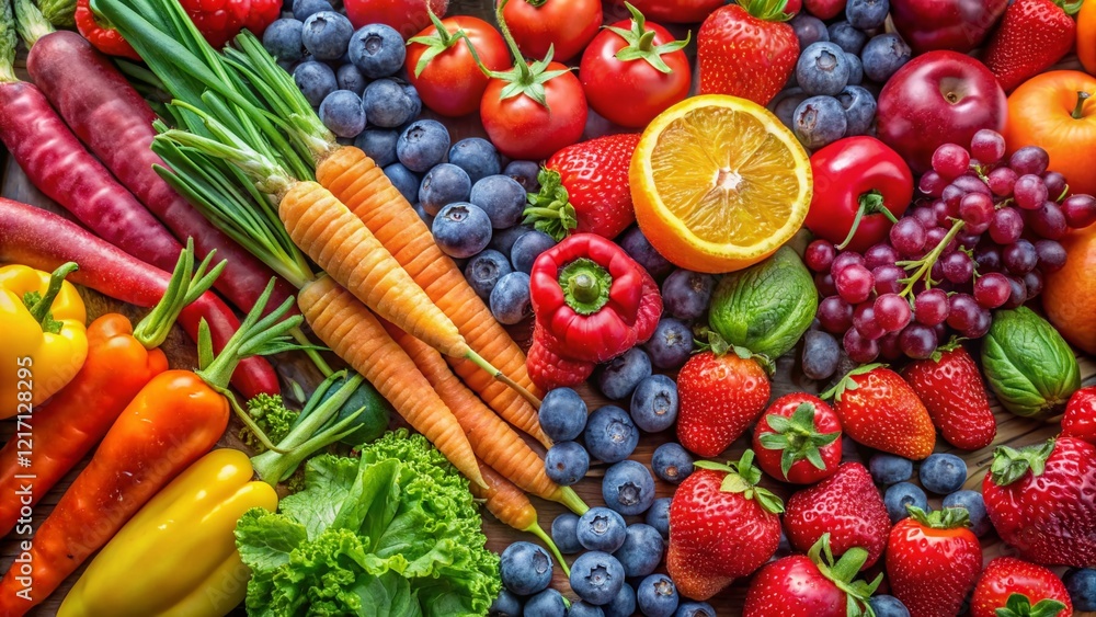 Vibrant Fresh Berries, Fruits & Vegetables: A Bountiful Harvest Collection Vibrant Fresh Berries, Fruits & Vegetables: A Bountiful Harvest Collection