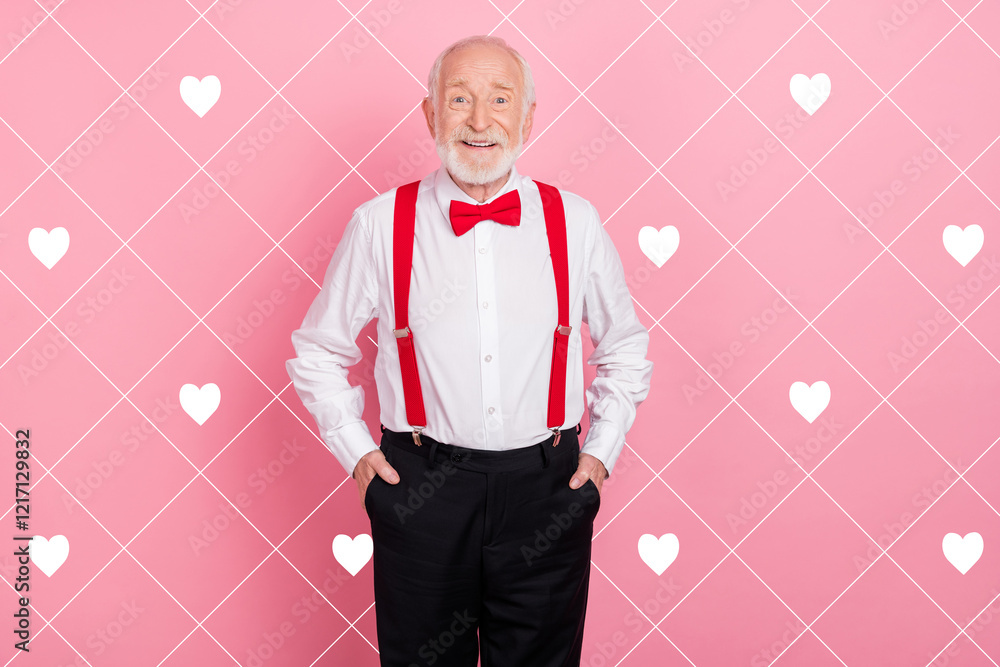 Φωτογραφία Photo of mature old mature man prepare to go on date with his wife visit party e