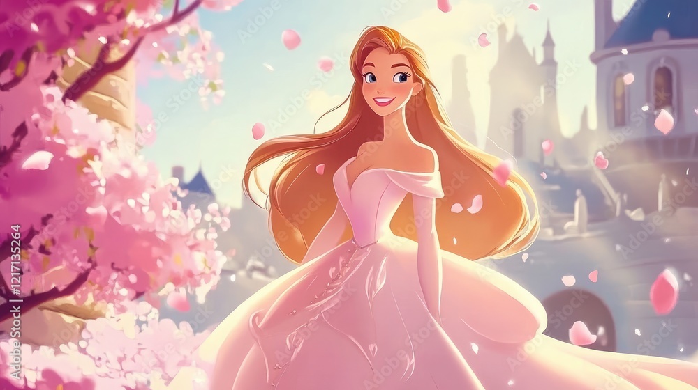 Beautiful princess cartoon Generative Ai Beautiful princess cartoon Generative Ai
