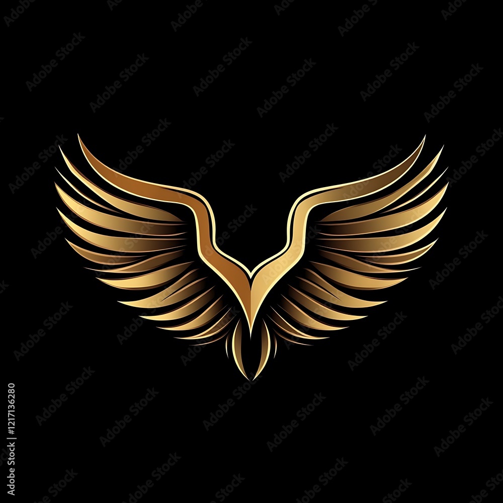 stylized eagle artwork showcasing golden feathers on a dark canvas stylized eagle artwork showcasing golden feathers on a dark canvas
