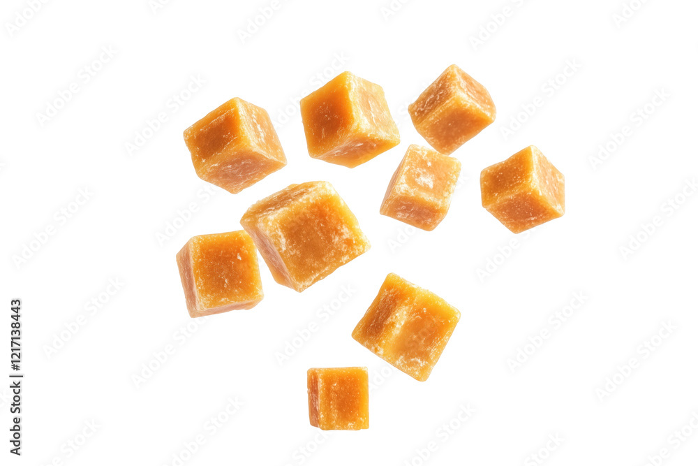 jaggery or sugar cubes isolated on white jaggery or sugar cubes isolated on white