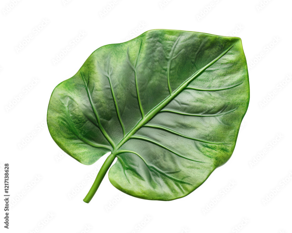 Obraz premium Realistic green leaf isolated on transparency background, showcasing intricate details and textures. Perfect for nature themed designs or botanical illustrations
