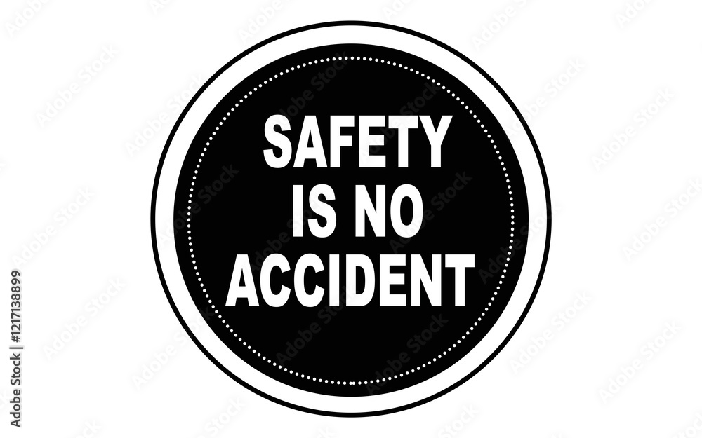 Safety Reminder Emphasizing Accident Prevention in Black and White Circular Design Safety Reminder Emphasizing Accident Prevention in Black and White Circular Design