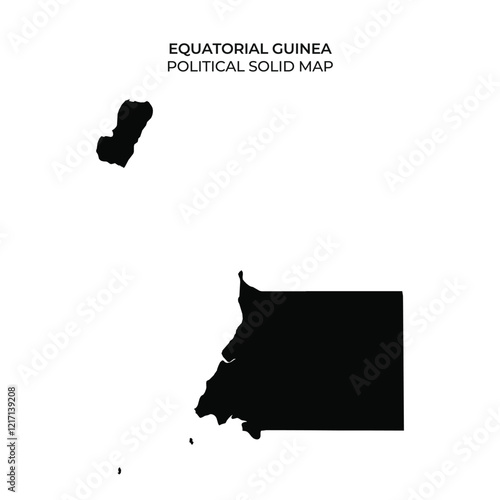 This solid map outlines the political boundaries of Equatorial Guinea, showcasing its mainland and islands. It emphasizes the geographical layout of the country’s regions.