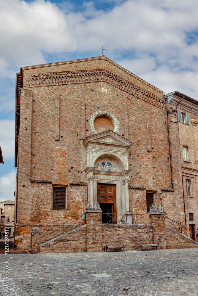 The church of San Domenico is a religious building in Urbino, almost opposite the entrance to the Palazzo Ducale, in Marche, Italy