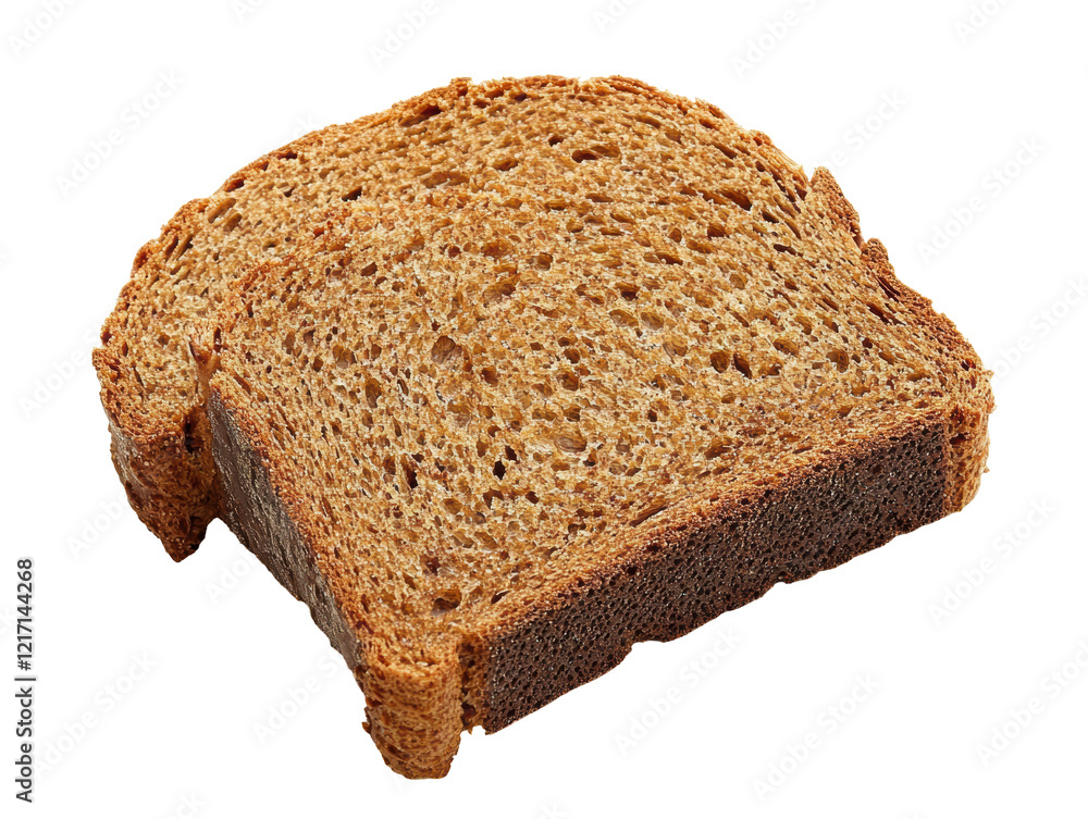 Isolated Single Slice of Rye Bread Isolated Single Slice of Rye Bread