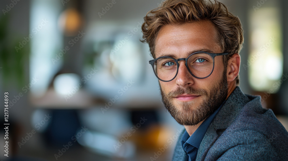 Confident Businessman in Modern Office Confident Businessman in Modern Office