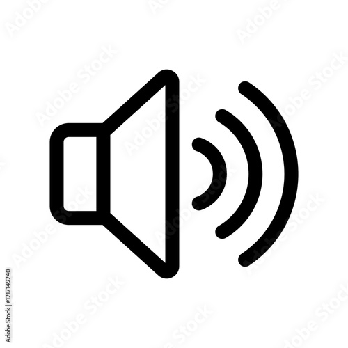 
Illustration showing a black sound icon on a white background