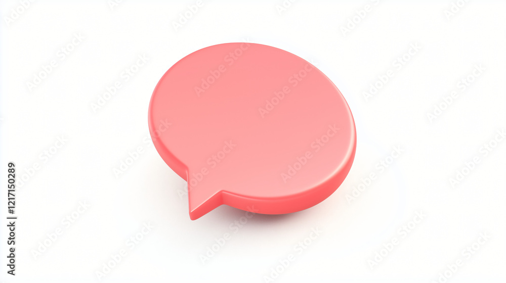 Coral Speech Bubble: A 3D rendered coral-pink speech bubble, floating against a clean backdrop, perfect for conveying messages, communication concepts, and discussions. Coral Speech Bubble: A 3D rendered coral-pink speech bubble, floating against a clean backdrop, perfect for conveying messages, communication concepts, and discussions.